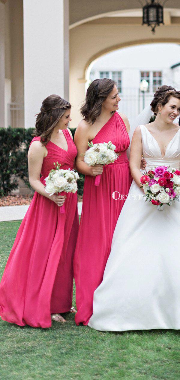 hot pink bridesmaid dress